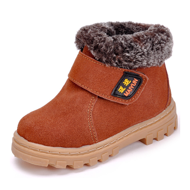 Boy's Girl's Classic Waterproof Suede Leather Snow Boots